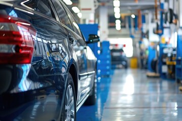 Fototapeta premium car maintenance service in car repair station