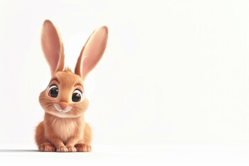 Obraz premium A brown rabbit sitting on top of a white surface. Perfect for animal lovers