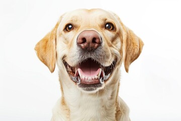 Close up of a dog with its mouth open, perfect for pet-related designs
