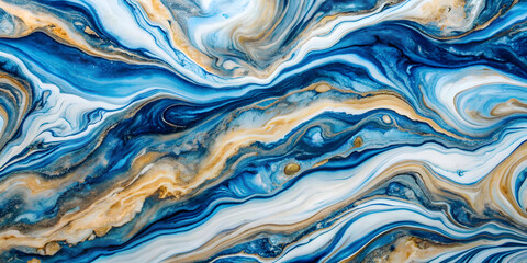 Background Marble texture, blue ink, liquid swirl, paint white, dark,