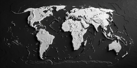Obraz premium Black and white world map suitable for various projects