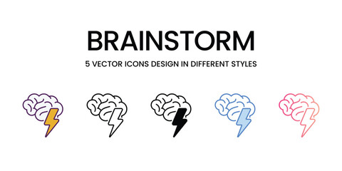 Brainstorm Icons different style vector stock illustration