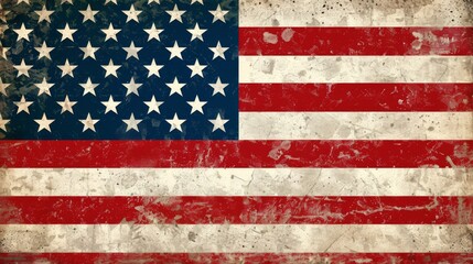 Fototapeta premium USA national flag grunge style generated by AI