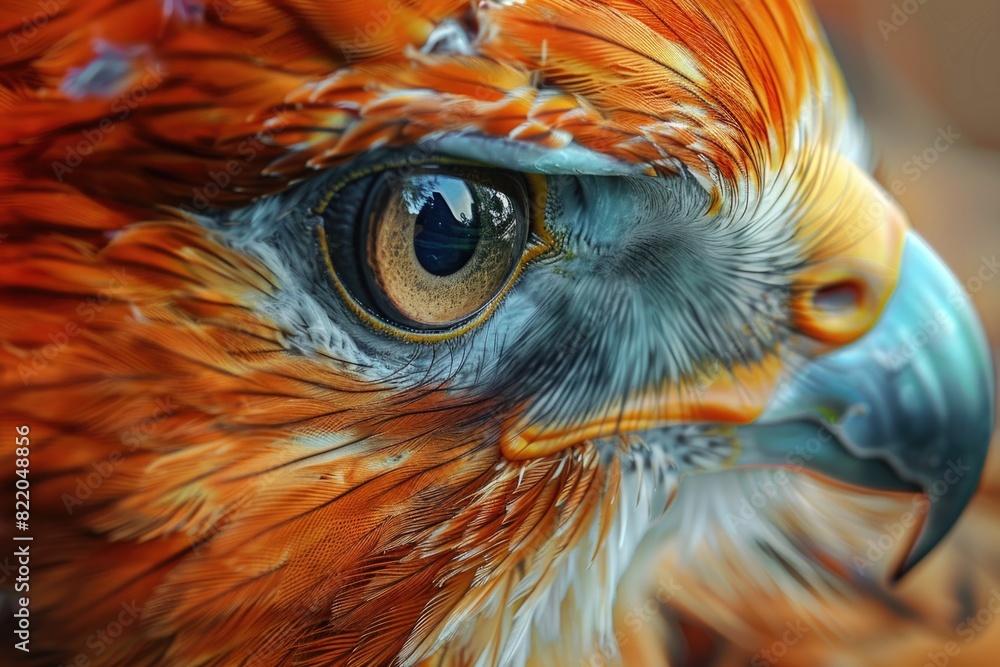 Poster a detailed view of a bird of prey. suitable for wildlife enthusiasts