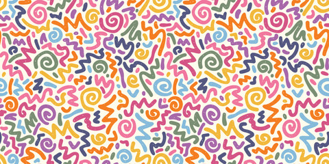 Hand drawn abstract seamless pattern, retro background, simple style - great for textiles, banners, wallpapers, wrapping - vector design