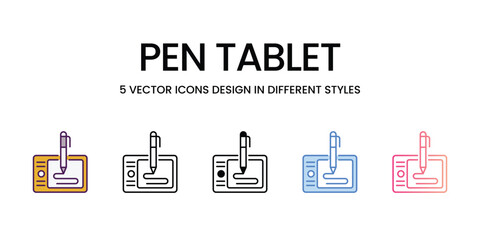 Pen Tablet Icons different style vector stock illustration