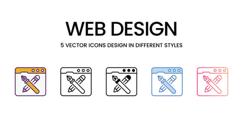 Web Design Icons different style vector stock illustration