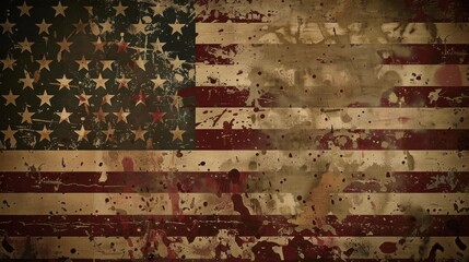 USA national flag grunge style generated by AI