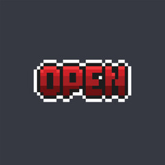 open text in pixel art style