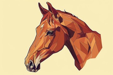Obraz premium Abstract low-poly style depiction of a horse head. Great for graphic design projects