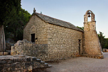 Ancient stone chapel in Split. Sights of Croatia