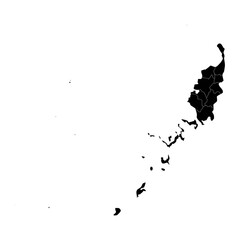 Fototapeta premium Palau map with administrative divisions. Vector illustration.