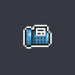 fax telephone in pixel art style