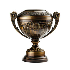 Industrial Style Victory Trophy Isolated on Transparent Background, PNG, Cut Out.