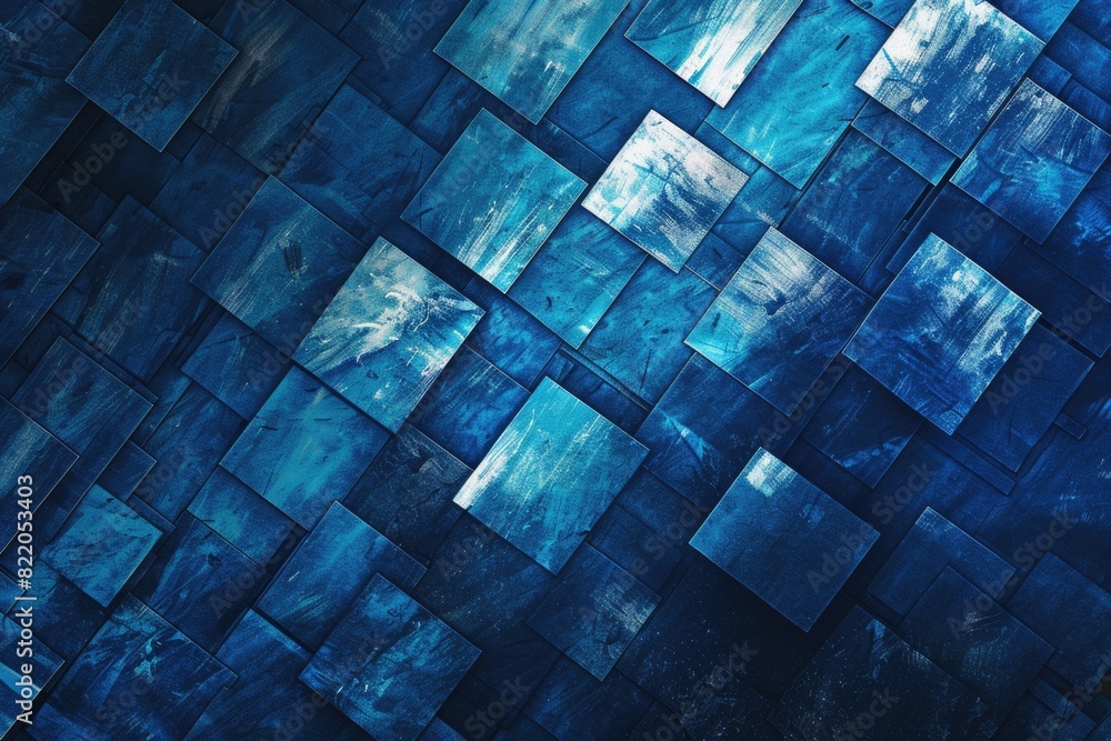 Poster a blue tiled wall with a sky background, suitable for architectural and design concepts