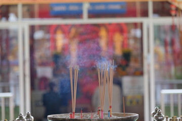 incense sticks in a temple