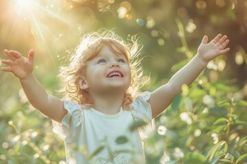 A young girl standing in a field, perfect for various concepts
