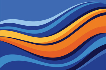 Abstract blue and orange wave vector background