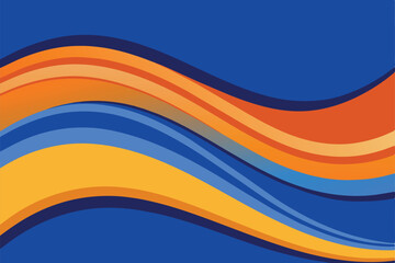 Abstract blue and orange wave vector background