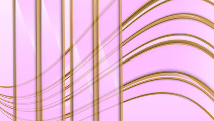 Gold pink abstract background geometry shine and layer element.