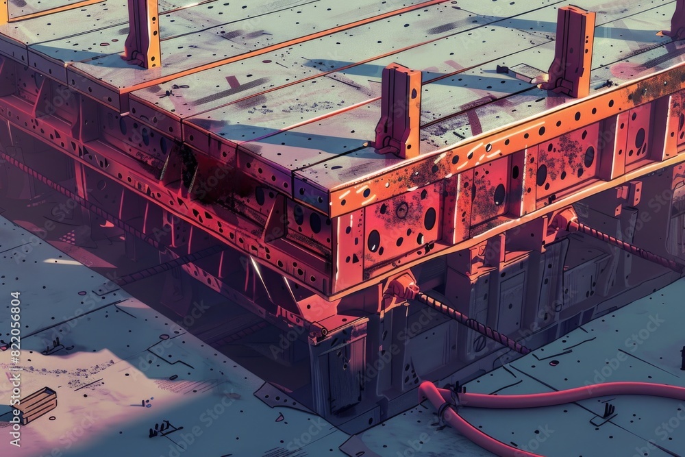 Poster a building with heavy rust on its exterior. suitable for industrial and urban themes