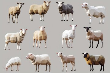 A group of sheep standing closely together. Suitable for agriculture or nature concepts