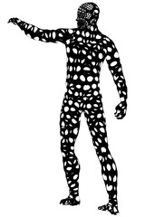 uomo di plastica forata 