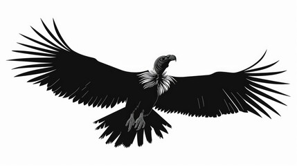 Obraz premium Detailed black and white drawing of a vulture. Suitable for educational materials