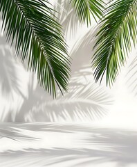 Emotional studio image with palm plants