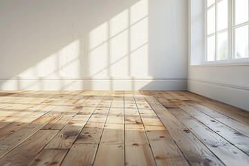 Interior background with wooden floor created with generative ai