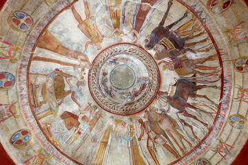 Ceiling of the Thracian Tomb of Kazanlak, Bulgaria. Unesco world heritage site.