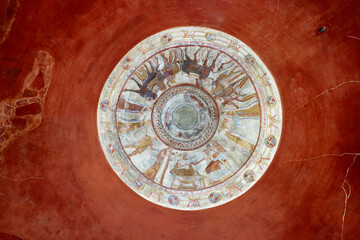 Ceiling of the Thracian Tomb of Kazanlak, Bulgaria. Unesco world heritage site.