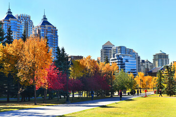 Autumn morning in downtown Calgary, Alberta, Canada