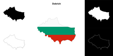 Dobrich province outline map set