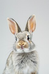 Obraz premium Close up image of a rabbit on a white background. Perfect for animal lovers and Easter-themed projects