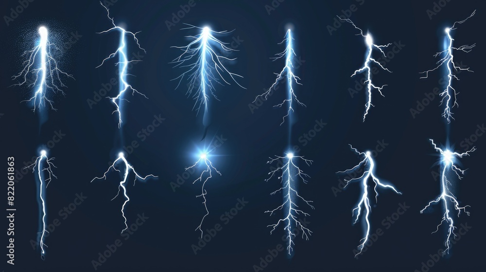 Aufkleber image of lightning effects on a dark background, suitable for various design projects