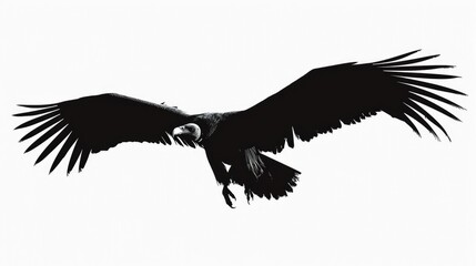 A stunning black and white photo capturing a bird in mid-flight. Perfect for nature and wildlife themed projects
