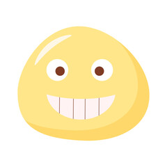 Funny emoticon smile with teeth. emoji in flat style
