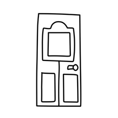 hand drawn door line icon