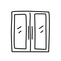 hand drawn door line icon