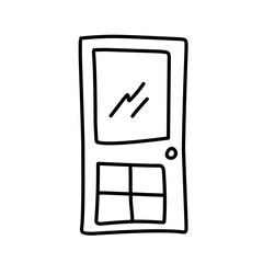 hand drawn door line icon
