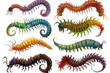 Obraz premium A collection of six different colored bugs, perfect for educational materials or nature-themed designs