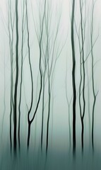 Abstract Forest With Swirling Mist,Photorealistic HD
