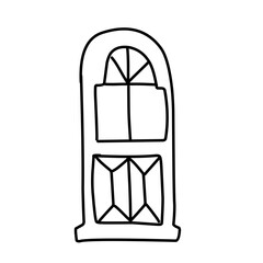 hand drawn door line icon
