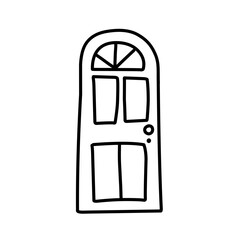 hand drawn door line icon