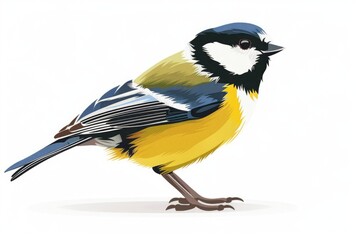 Obraz premium A vibrant bird perched on a white background. Suitable for various design projects
