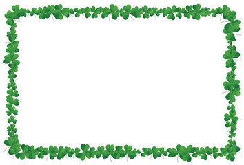 Vector of St. Patrick's Day green clover frame border on a white background