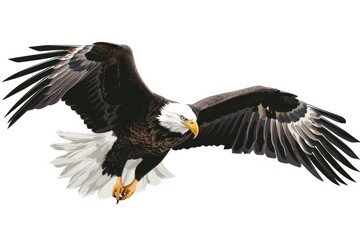 Fototapeta premium Majestic bald eagle soaring through the sky, perfect for nature-themed designs
