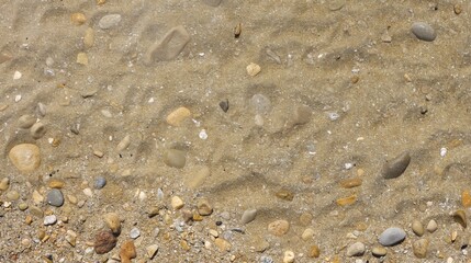 Fototapeta premium Closeup of Sand and Pebbles on Beach