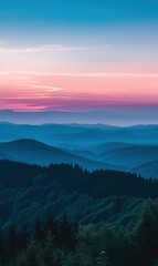 Abstract Mountainous Horizon With Sunset Hues,Photorealistic HD